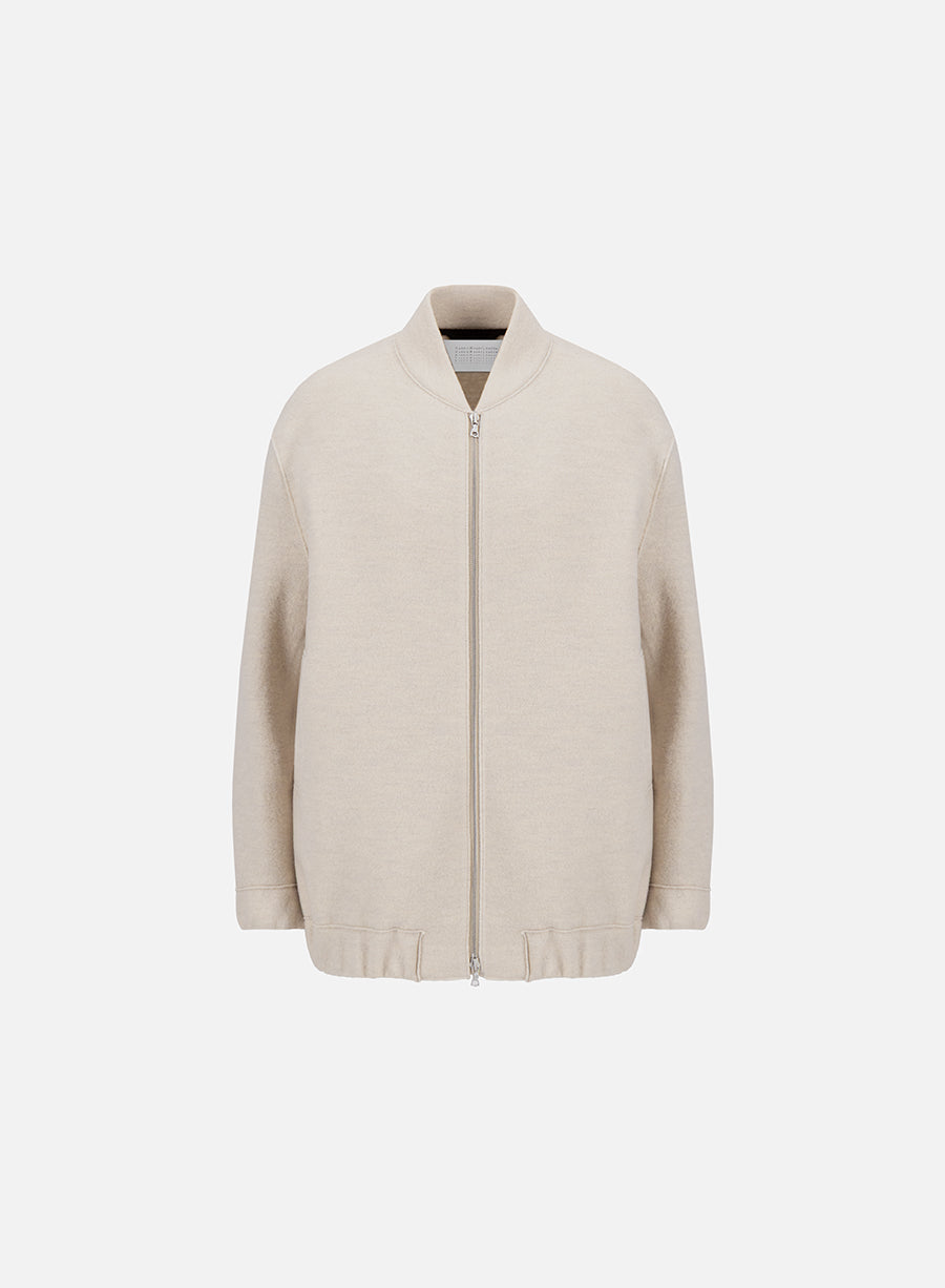 Oversized bomber boiled wool
