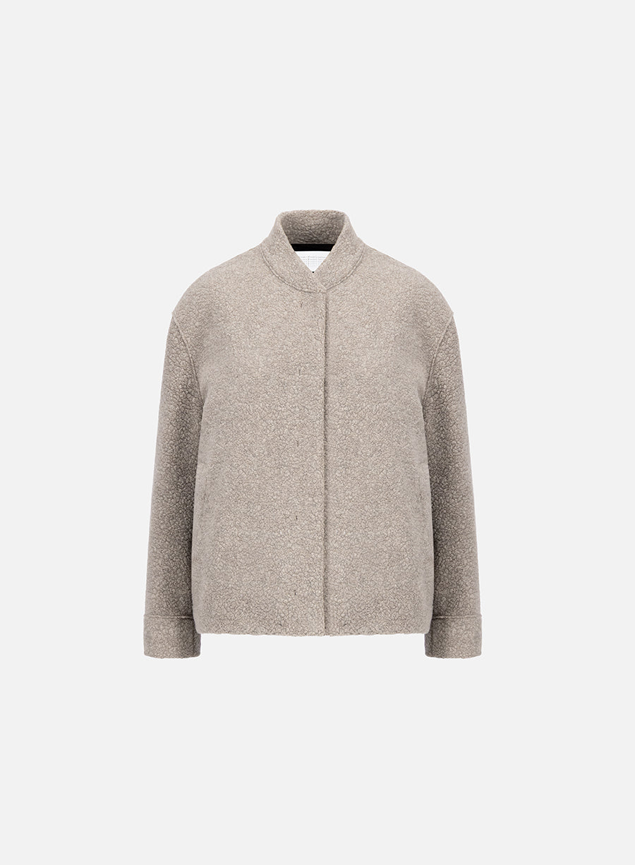 oversized bomber bouclé