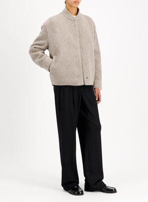 oversized bomber bouclé