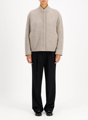 oversized bomber bouclé