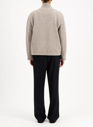 oversized bomber bouclé