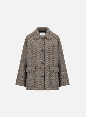 raglan jacket patterned cashmere blend