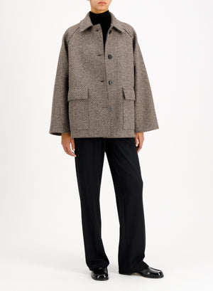 raglan jacket patterned cashmere blend