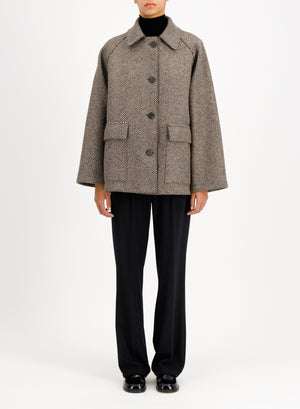 raglan jacket patterned cashmere blend