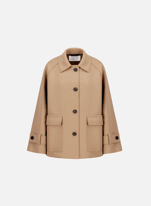 Raglan jacket in pressed wool