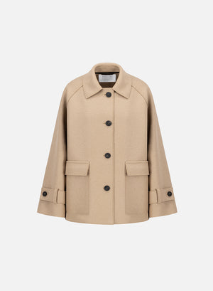 raglan jacket pressed wool