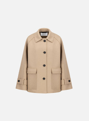 raglan jacket pressed wool