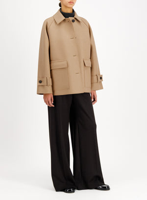 Raglan jacket in pressed wool