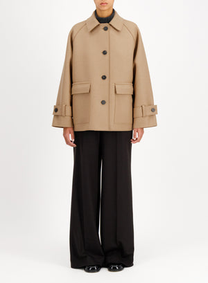 Raglan jacket in pressed wool