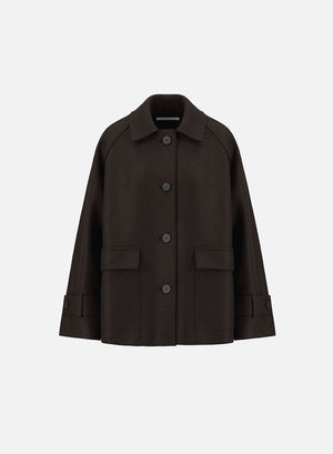 Raglan jacket in pressed wool