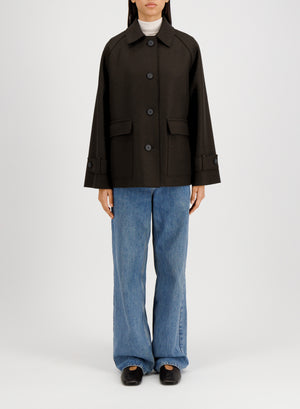 Raglan jacket in pressed wool