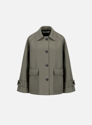 Raglan jacket in pressed wool