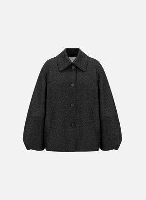 Puff sleeves jacket pressed wool