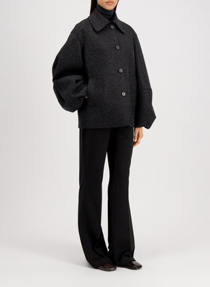 Puff sleeves jacket pressed wool