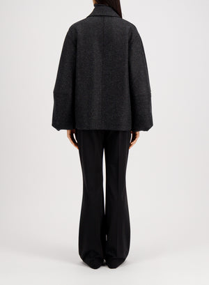 Puff sleeves jacket pressed wool