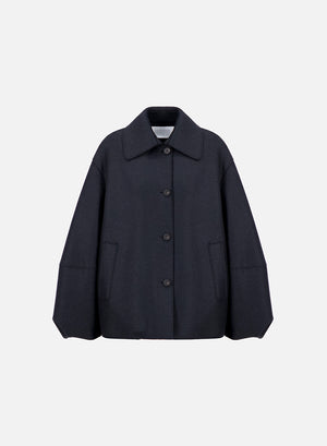 Puff sleeves jacket pressed wool