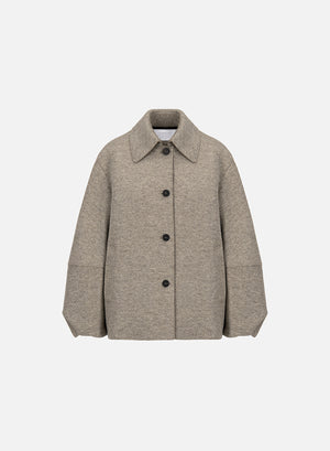 Puff sleeves jacket pressed wool