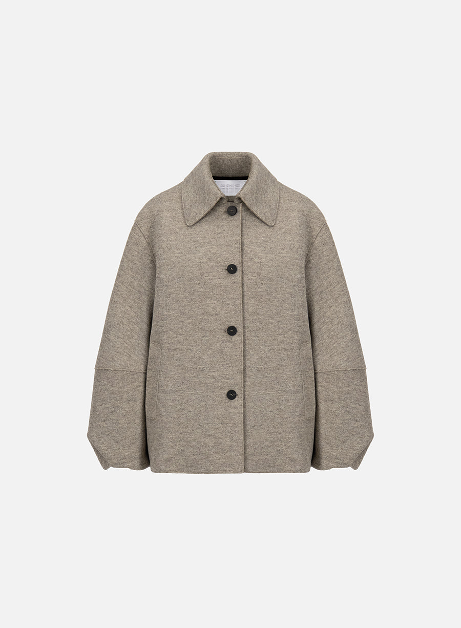 Puff sleeves jacket pressed wool