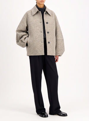 Puff sleeves jacket pressed wool