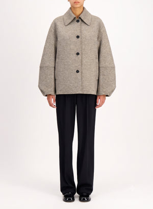 Puff sleeves jacket pressed wool