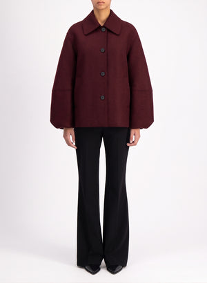 Puff sleeves jacket pressed wool