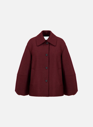 Puff sleeves jacket pressed wool