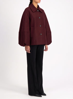 Puff sleeves jacket pressed wool