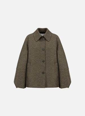 Puff sleeves jacket pressed wool