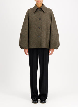 Puff sleeves jacket pressed wool