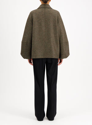 Puff sleeves jacket pressed wool