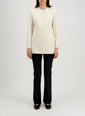 collarless jacket with s.p. techno viscose