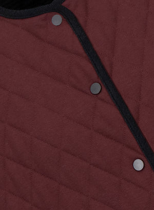 uncollared quilted jacket