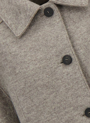 Cropped coach jacket in boiled wool