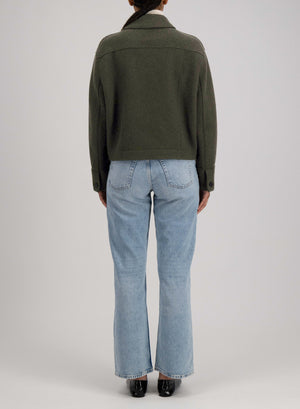Cropped coach jacket boiled wool