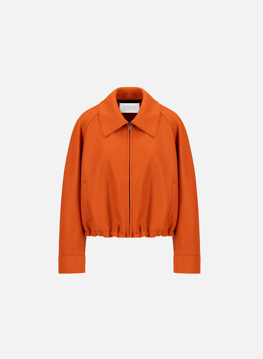 raglan drawstring jacket light pressed wool