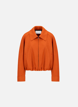 raglan drawstring jacket light pressed wool