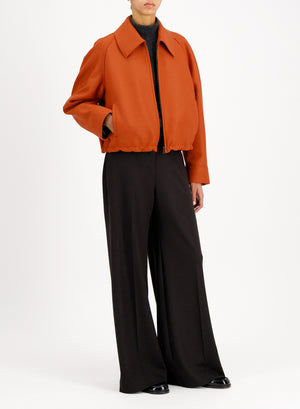 raglan drawstring jacket light pressed wool