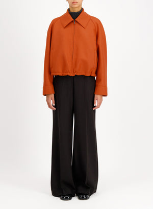 raglan drawstring jacket light pressed wool