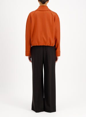 raglan drawstring jacket light pressed wool