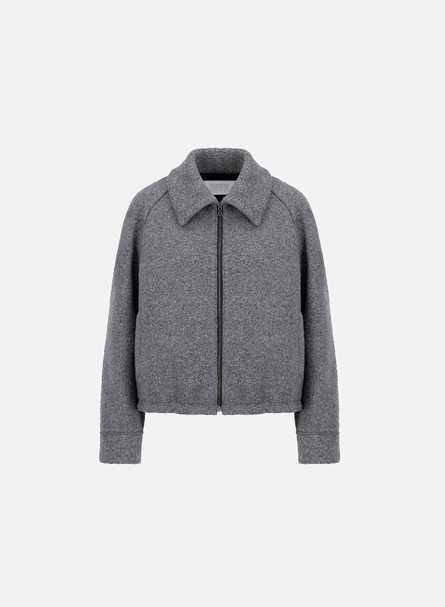 raglan drawstring jacket bouclé