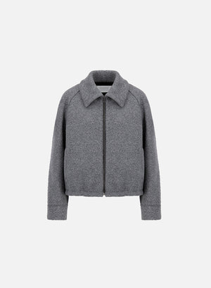 raglan drawstring jacket bouclé