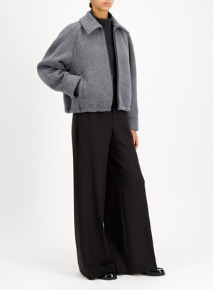 raglan drawstring jacket bouclé