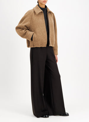 Raglan drawstring jacket in bouclé