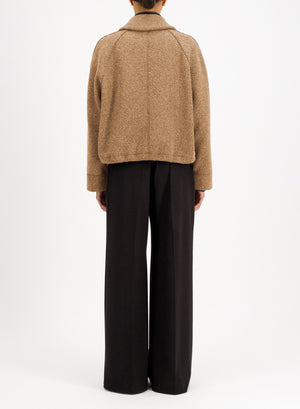 Raglan drawstring jacket in bouclé
