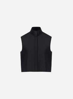 High collar waistcoat cashmere blend
