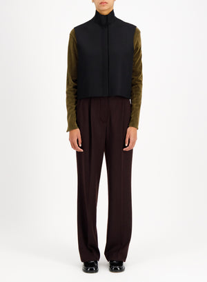 High collar waistcoat cashmere blend