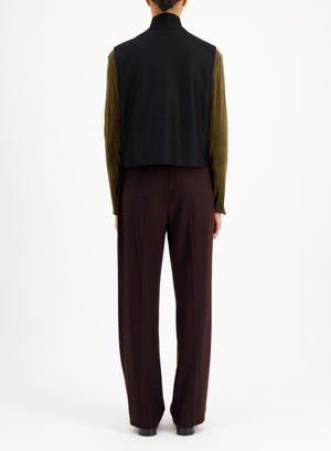 High collar waistcoat cashmere blend