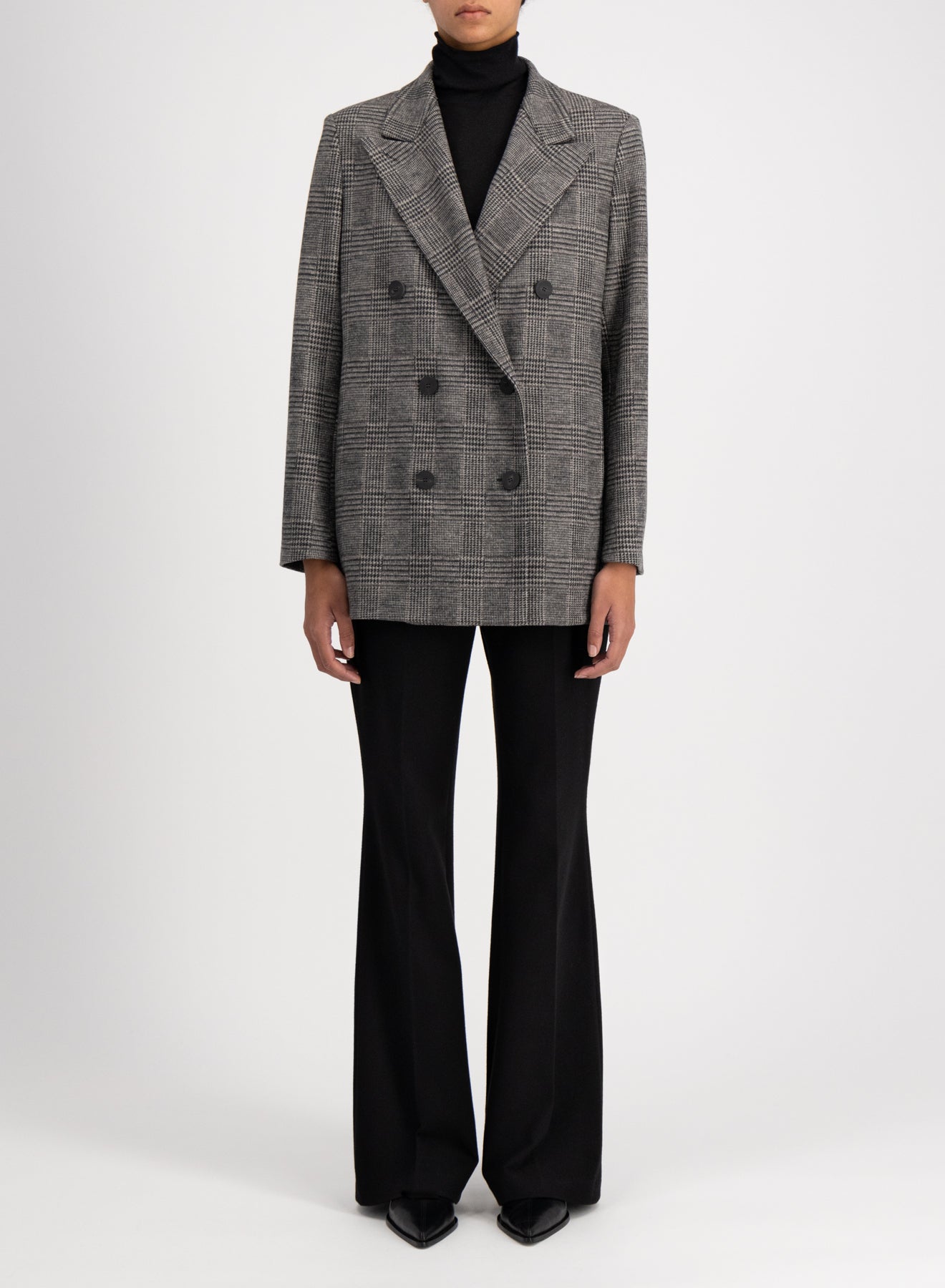 Slouchy peacoat crafted with Loro Piana fabric - Harris Wharf