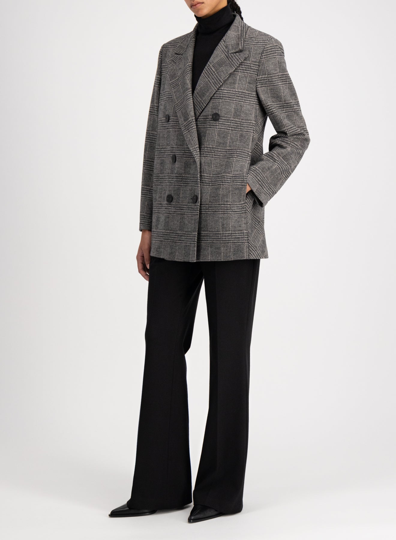 Slouchy peacoat crafted with Loro Piana fabric - Harris Wharf