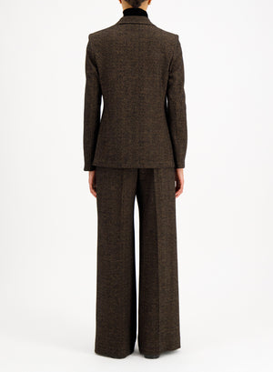 d.b. blazer with shoulder pads donegal herringbone